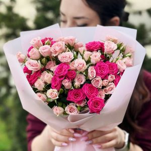 Bouquet featuring delicate spray roses.