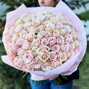 A stunning bouquet of 75 red roses representing eternal love and romance.