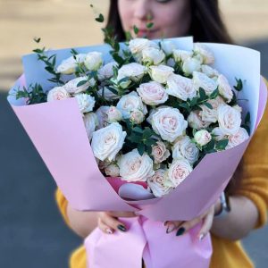 Image of the "Spray of Elegance" bouquet, showcasing a stunning arrangement of compact spray roses, radiating elegance and charm. Ideal for special occasions and heartfelt sentiments.