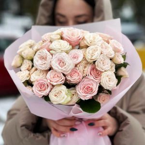 Image of the "Spray Rose Serenity" bouquet, showcasing an arrangement of exquisite spray roses in various colors, epitomizing their delicate beauty and the serenity they convey.