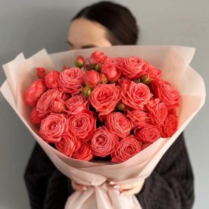 Passionate Valentine's Spray Rose Elegance: A captivating bouquet featuring spray roses, named 'Strasnyy Valentin' for its intense and passionate allure. The perfect choice for making a bold statement of love.
