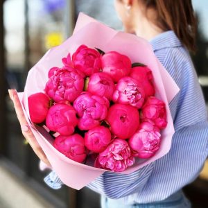 Enchanting Peony Elegance Bouquet showcasing luxurious peonies in shades of pink, white, and coral for a romantic and elegant display.